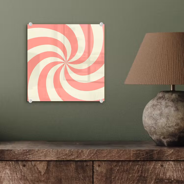 Glass Print - Spiral - Pattern - Abstract - Pink - Beige — 4