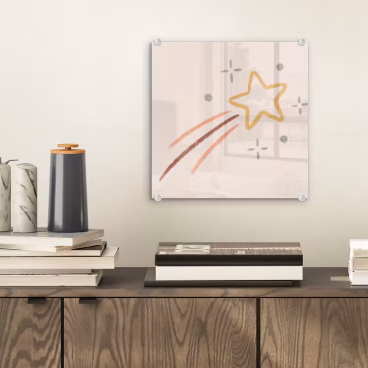 Glass Print - Star - Falling - Illustration - Pastel — 2