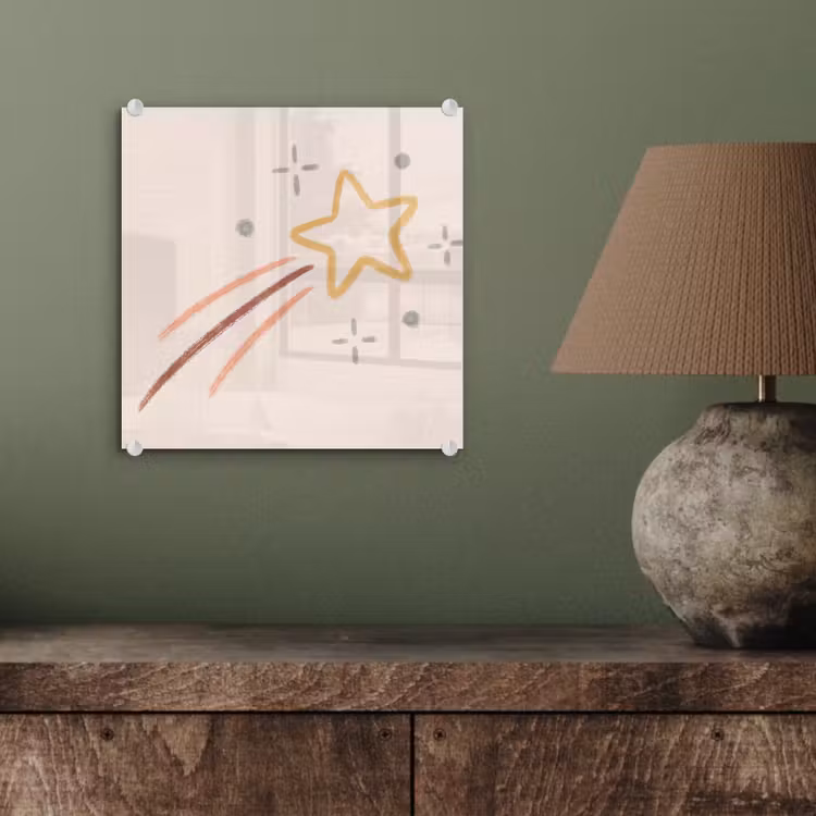 Glass Print - Star - Falling - Illustration - Pastel — 4