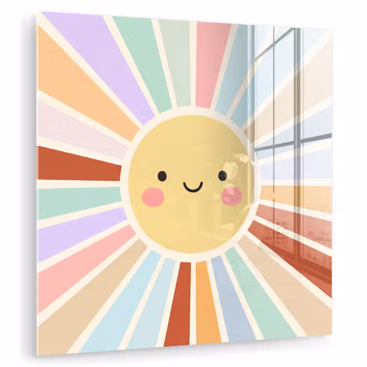 Glass Print - Sun - Rays - Cheerful - Colorful - Abstract — 1