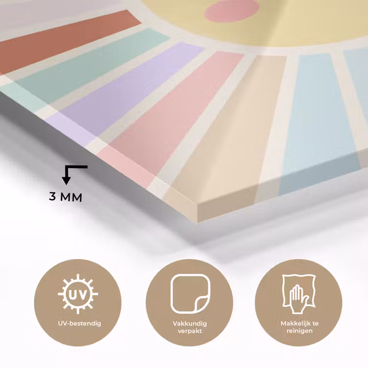 Glass Print - Sun - Rays - Cheerful - Colorful - Abstract — 3
