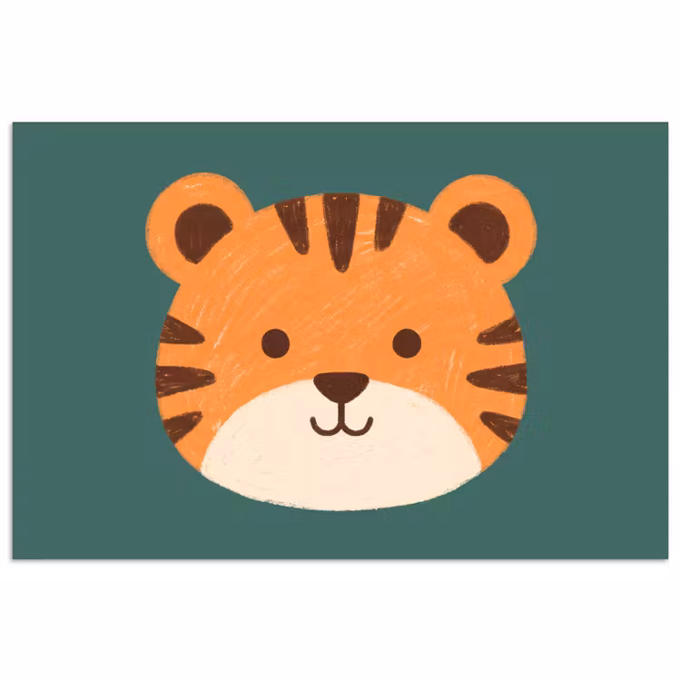 Poster - Animals - Head - Orange - Illustration - Modern — 1