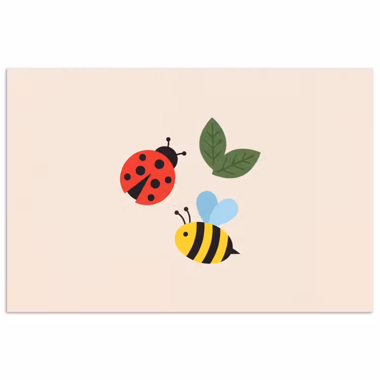 Poster - Insect - Leaf - Nature - Playful - Illustration — 1