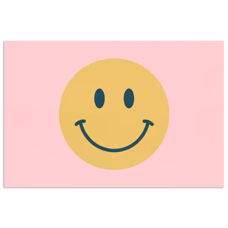 Poster - Smiley - Yellow - Pink - Symbol - Minimalist — 1