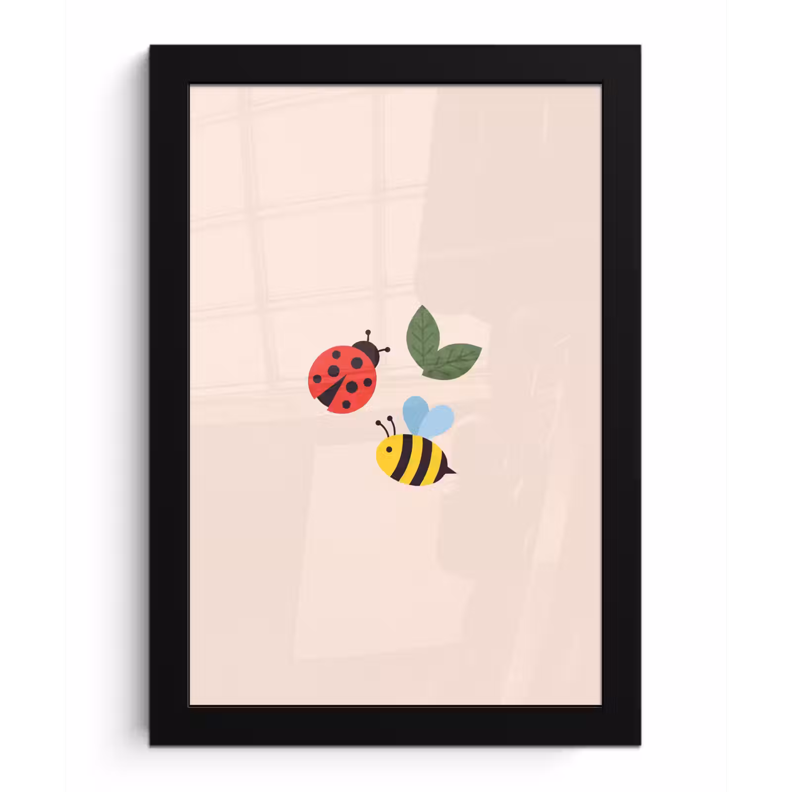 Framed Prints - Insect - Leaf - Nature - Playful - Illustration — 1