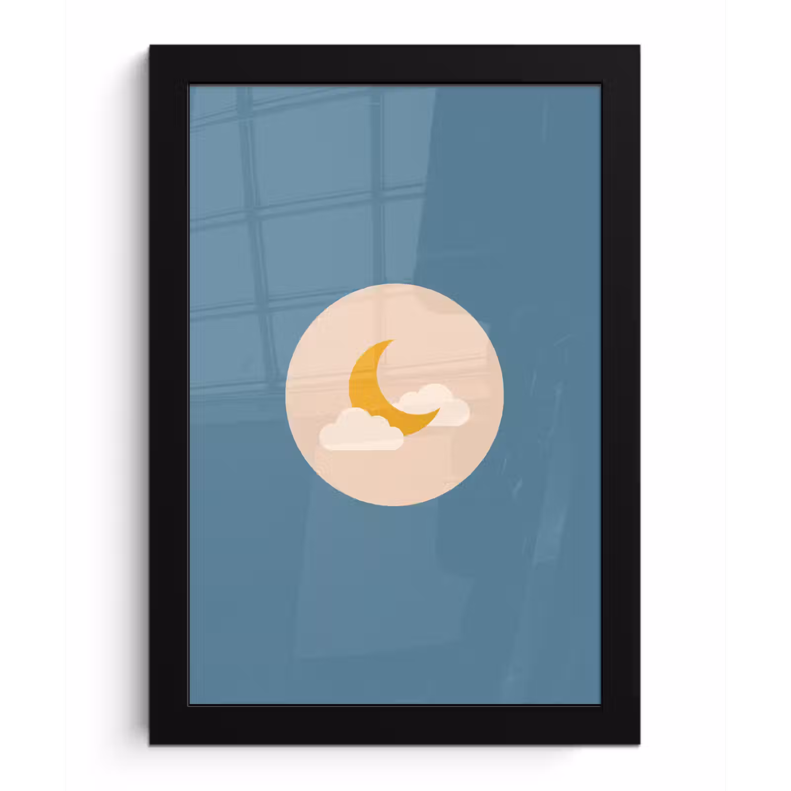 Framed Prints - Moon - Clouds - Nature - Abstract - Yellow — 1