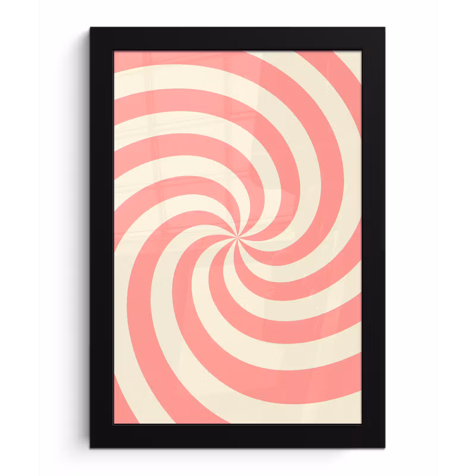 Framed Prints - Spiral - Pattern - Abstract - Pink - Beige — 1
