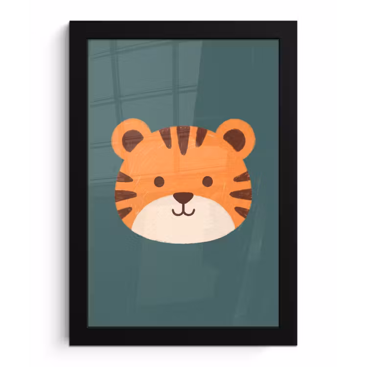 Framed Prints - Animals - Head - Orange - Illustration - Modern — 1
