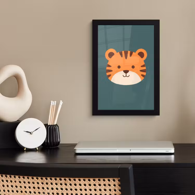 Framed Prints - Animals - Head - Orange - Illustration - Modern — 2