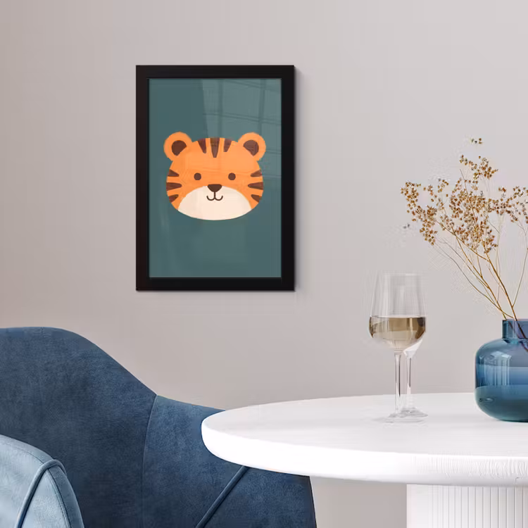 Framed Prints - Animals - Head - Orange - Illustration - Modern — 4