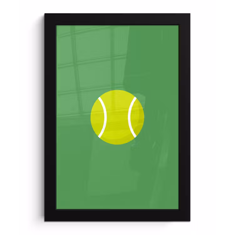 Framed Prints - Ball - Yellow - Sports - Green - Illustration — 1