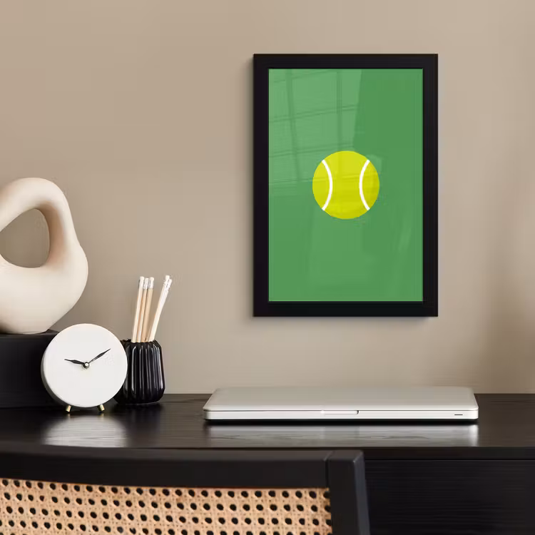 Framed Prints - Ball - Yellow - Sports - Green - Illustration — 2
