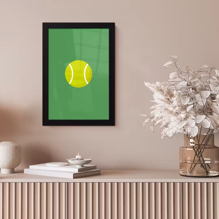 Framed Prints - Ball - Yellow - Sports - Green - Illustration — 5