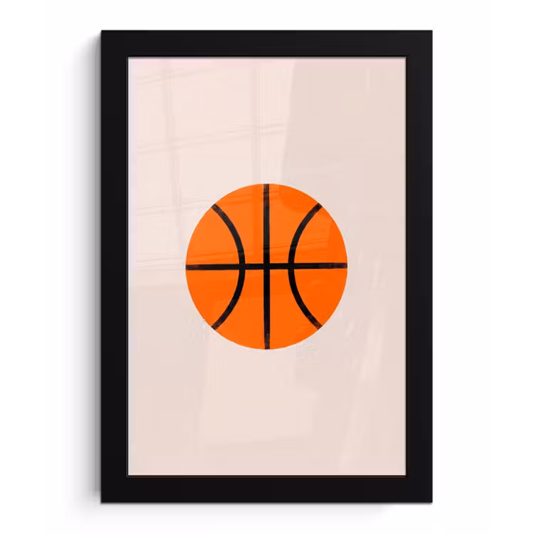 Framed Prints - Basketball - Ball - Sports - Illustration - Orange — 1