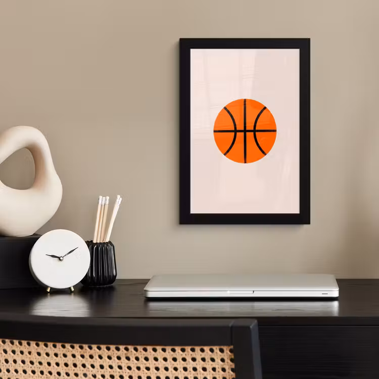 Framed Prints - Basketball - Ball - Sports - Illustration - Orange — 2