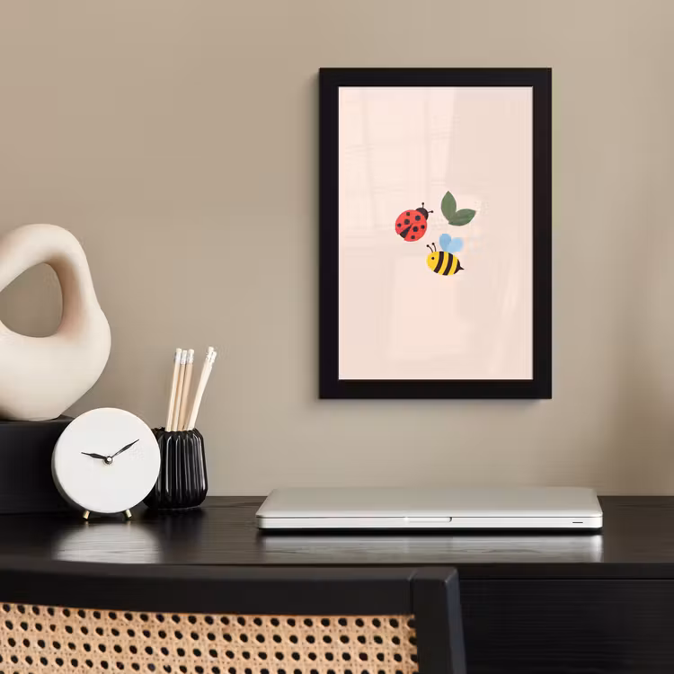 Framed Prints - Insect - Leaf - Nature - Playful - Illustration — 2