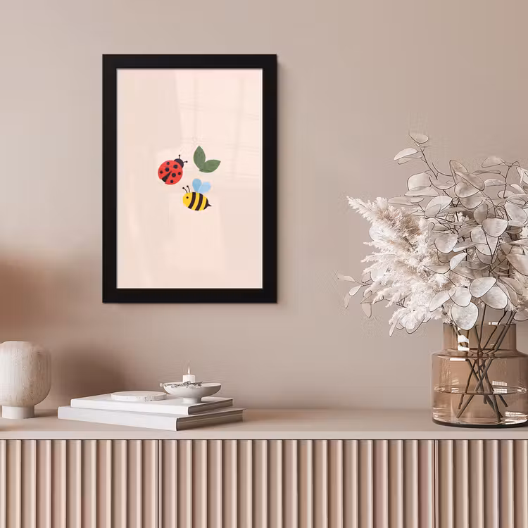 Framed Prints - Insect - Leaf - Nature - Playful - Illustration — 5