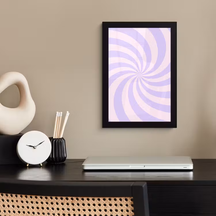 Framed Prints - Pattern - Spiral - Abstract - Modern - Purple-Pink — 2
