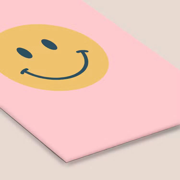Framed Prints - Smiley - Yellow - Pink - Symbol - Minimalist — 6