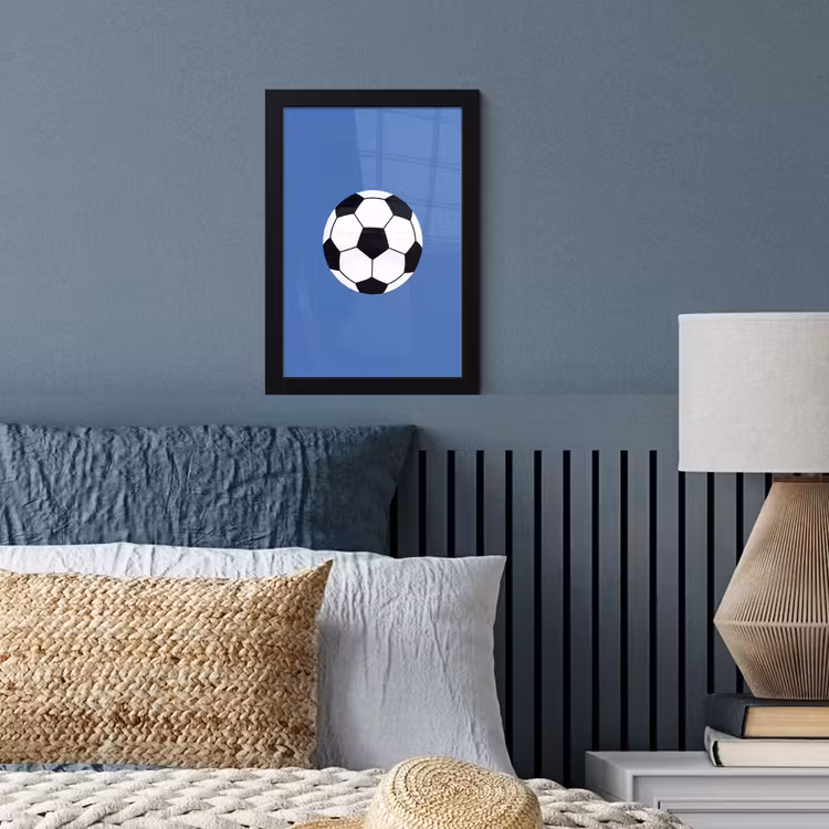 Framed Prints - Soccer - Black and White - Sports - Illustration - Blue — 3
