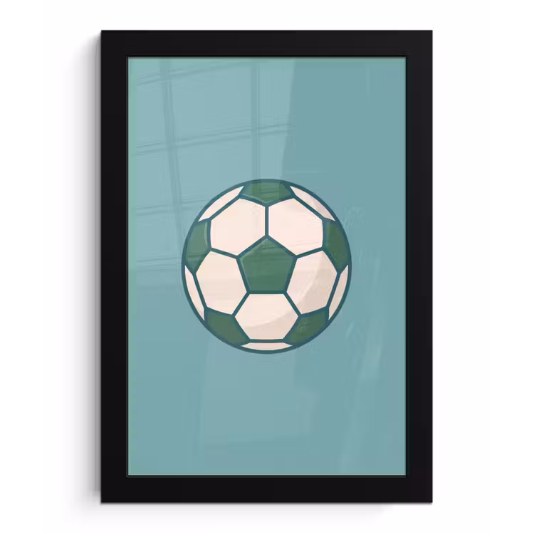 Framed Prints - Soccer - Geometric - Sports - Illustration - Blue-green — 1