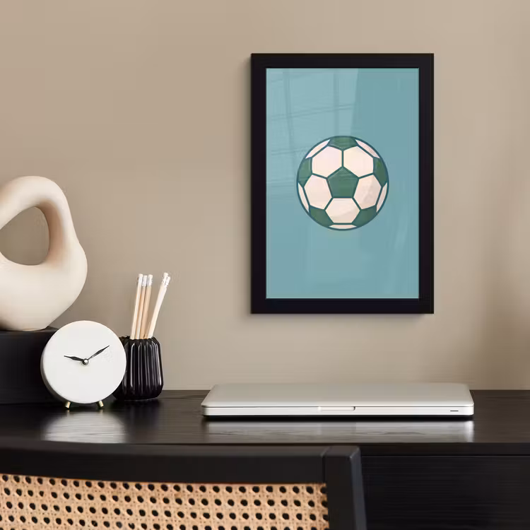 Framed Prints - Soccer - Geometric - Sports - Illustration - Blue-green — 2