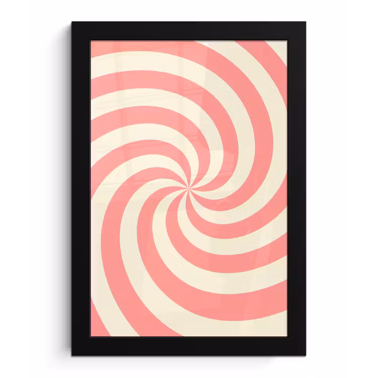 Framed Prints - Spiral - Pattern - Abstract - Pink - Beige — 1