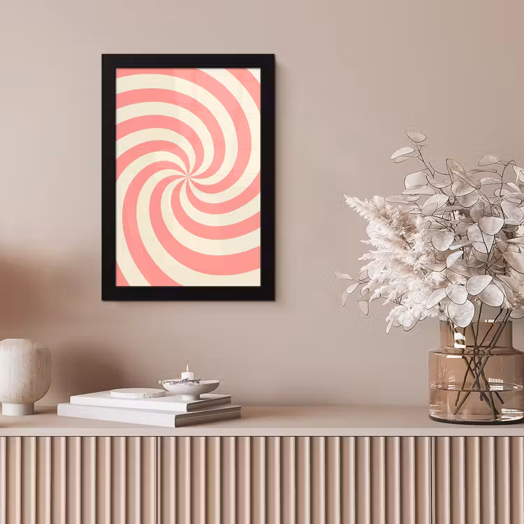 Framed Prints - Spiral - Pattern - Abstract - Pink - Beige — 5