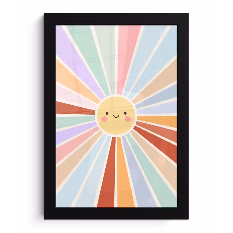 Framed Prints - Sun - Rays - Cheerful - Colorful - Abstract — 1
