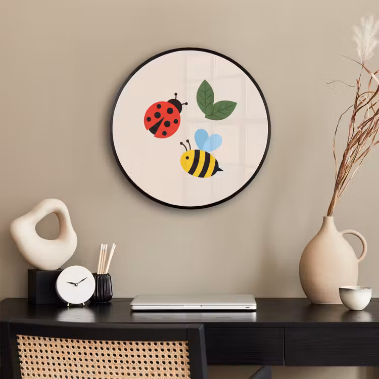 Photo Frame Round - Insect - Leaf - Nature - Playful - Illustration — 2