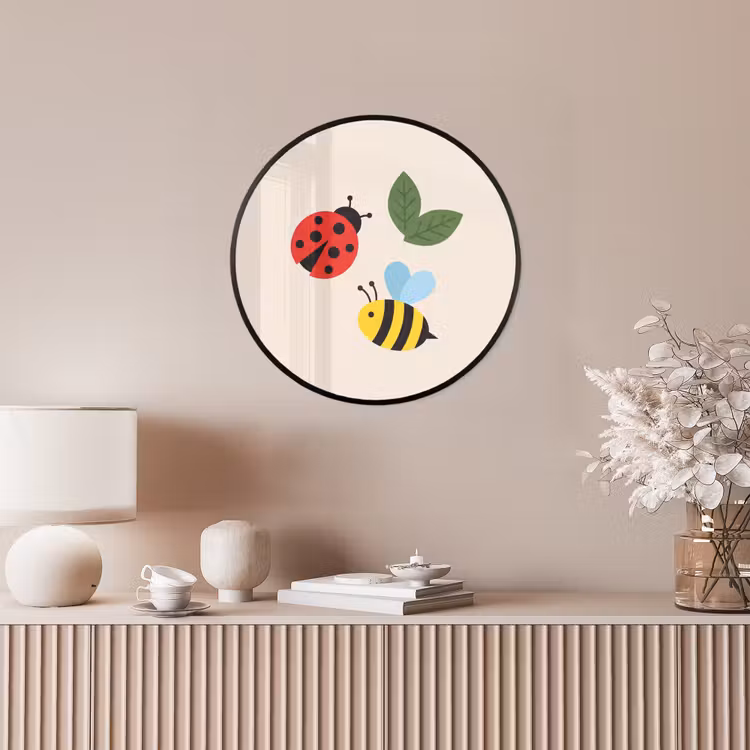 Photo Frame Round - Insect - Leaf - Nature - Playful - Illustration — 4