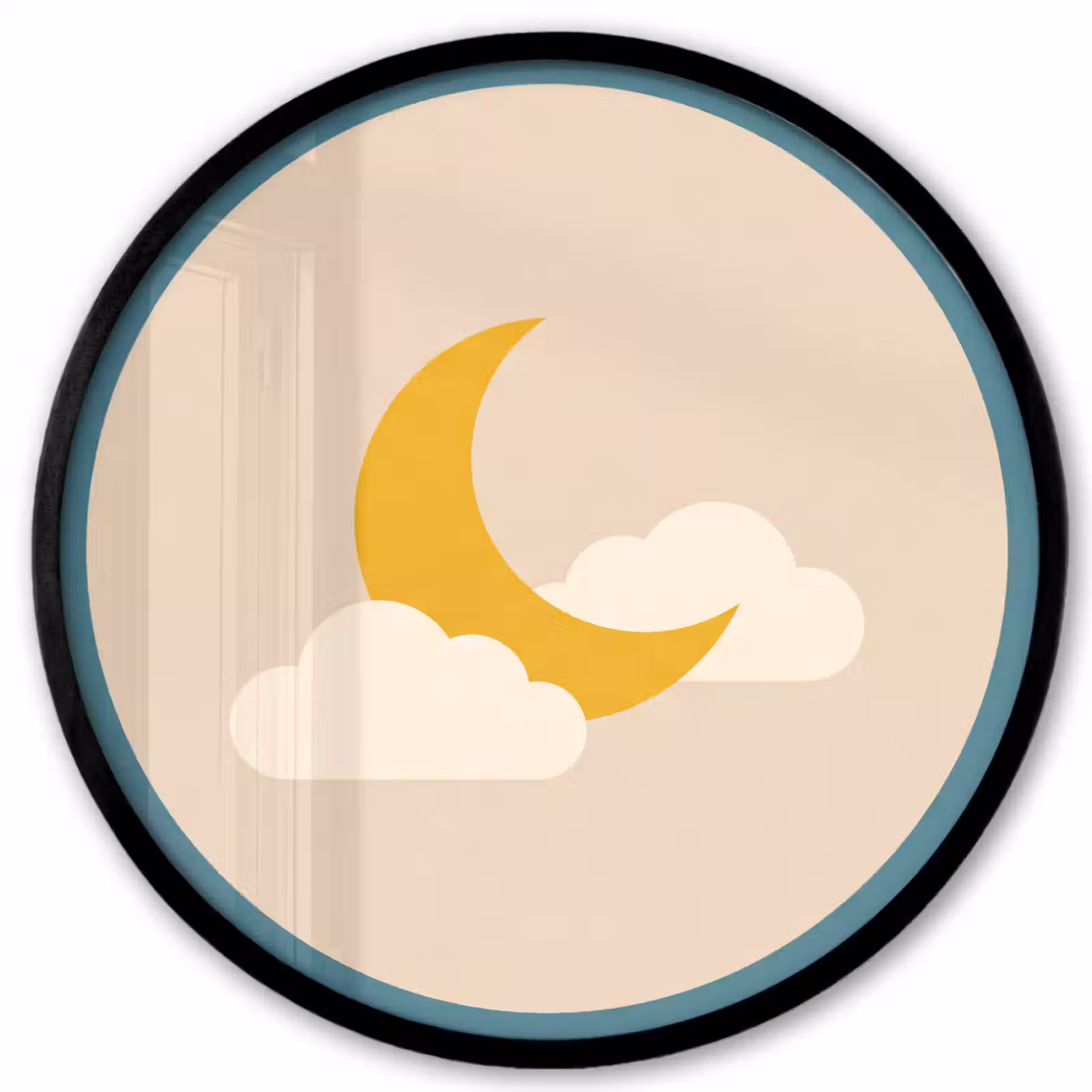 Photo Frame Round - Moon - Clouds - Nature - Abstract - Yellow — 1