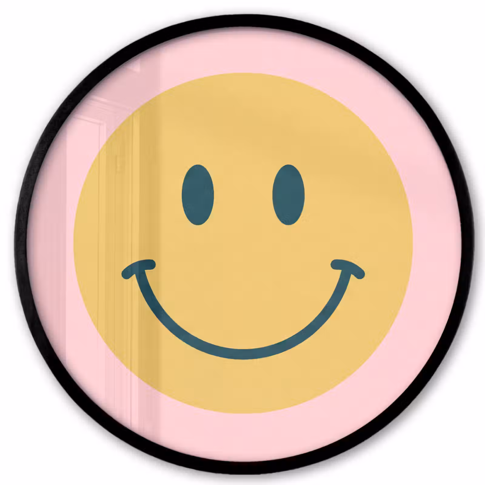 Photo Frame Round - Smiley - Yellow - Pink - Symbol - Minimalist — 1