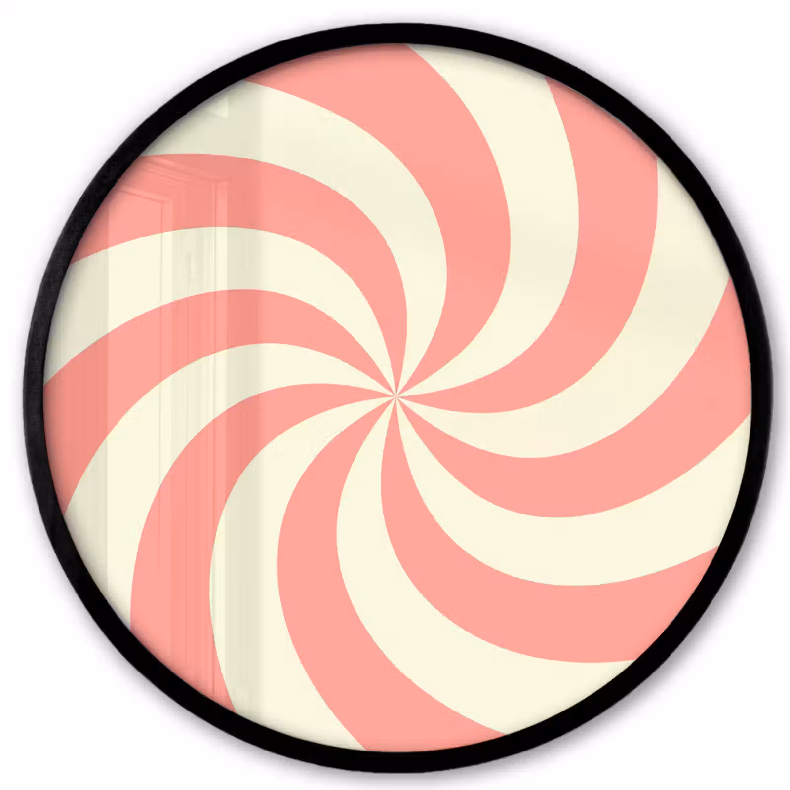 Photo Frame Round - Spiral - Pattern - Abstract - Pink - Beige — 1