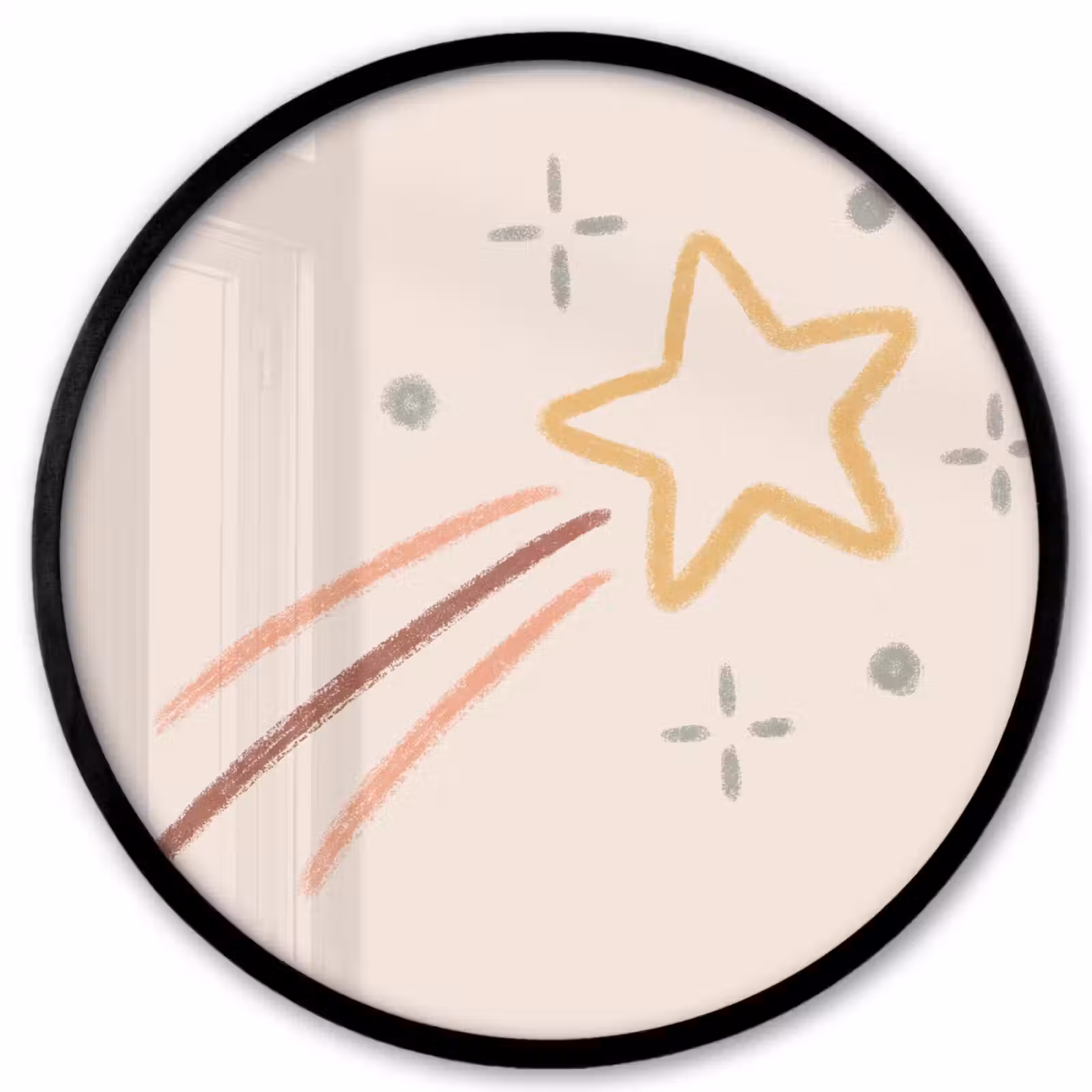 Photo Frame Round - Star - Falling - Illustration - Pastel — 1