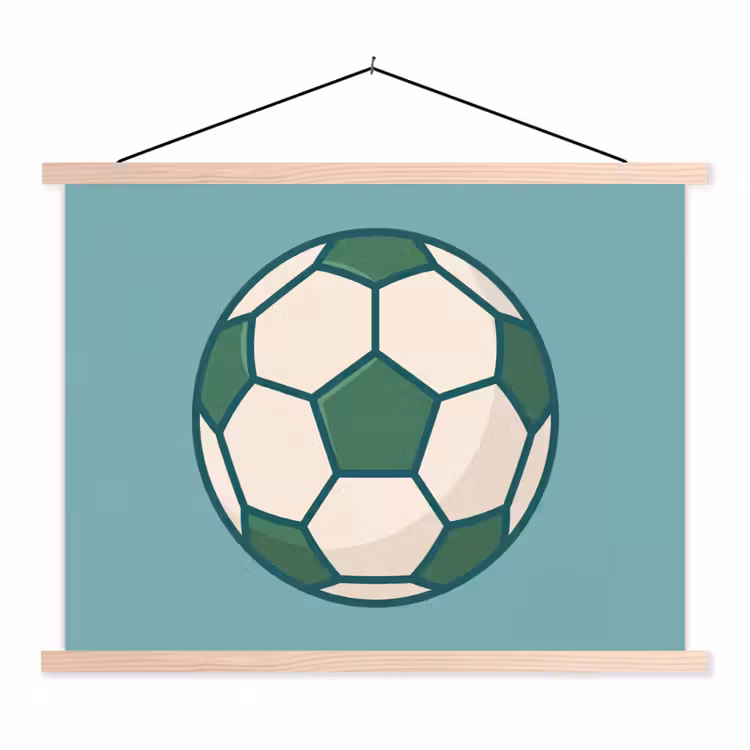 Hanging Poster - Soccer - Geometric - Sports - Illustration - Blue-green — 1