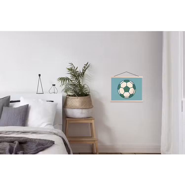 Hanging Poster - Soccer - Geometric - Sports - Illustration - Blue-green — 2