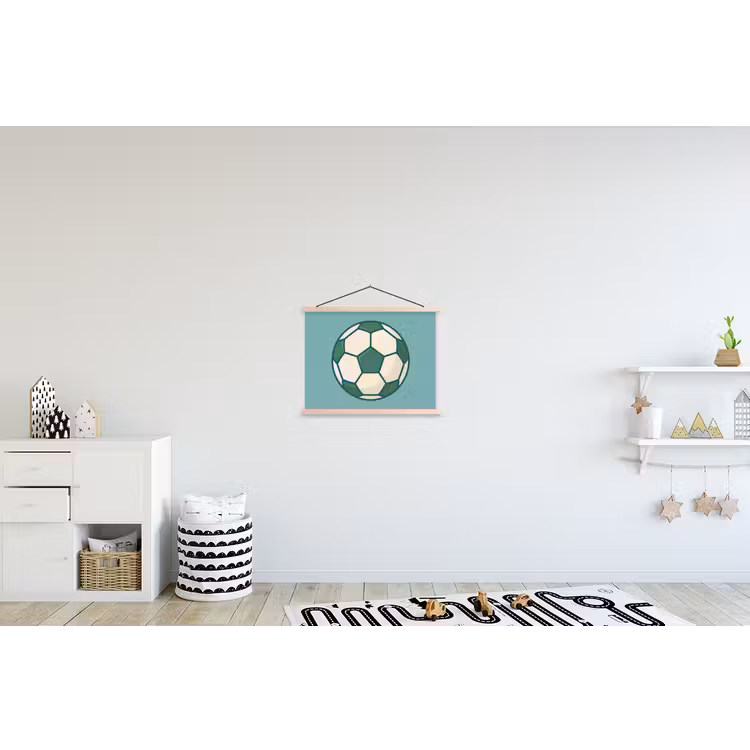 Hanging Poster - Soccer - Geometric - Sports - Illustration - Blue-green — 3