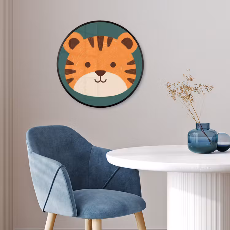 Photo Frame Round - Animals - Head - Orange - Illustration - Modern — 3