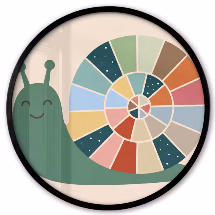 Photo Frame Round - Animals - Snail - Colorful - Illustration — 1