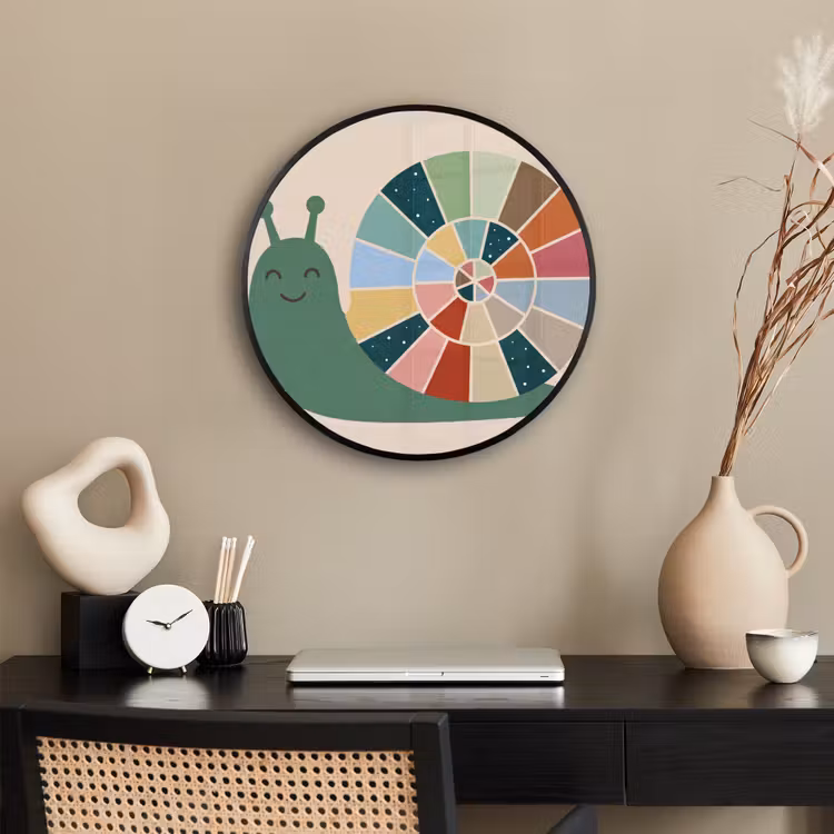 Photo Frame Round - Animals - Snail - Colorful - Illustration — 2