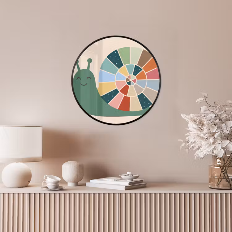 Photo Frame Round - Animals - Snail - Colorful - Illustration — 4