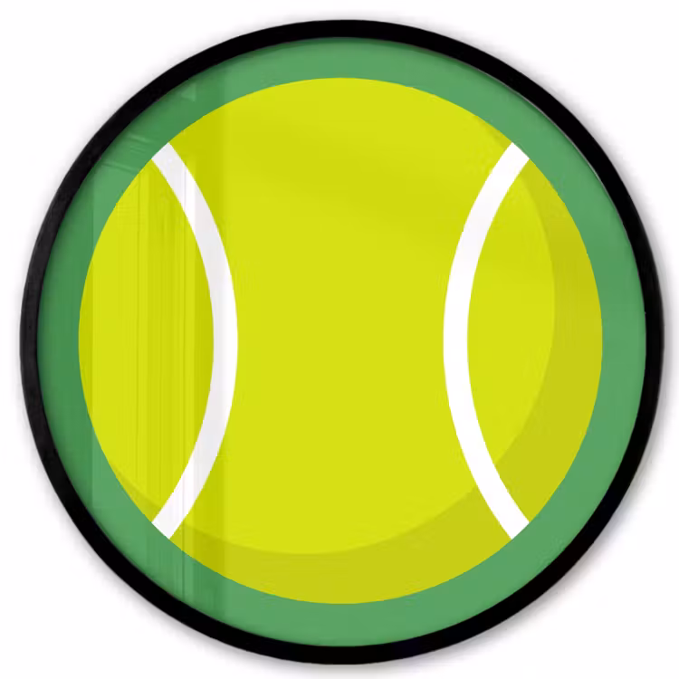 Photo Frame Round - Ball - Yellow - Sports - Green - Illustration — 1
