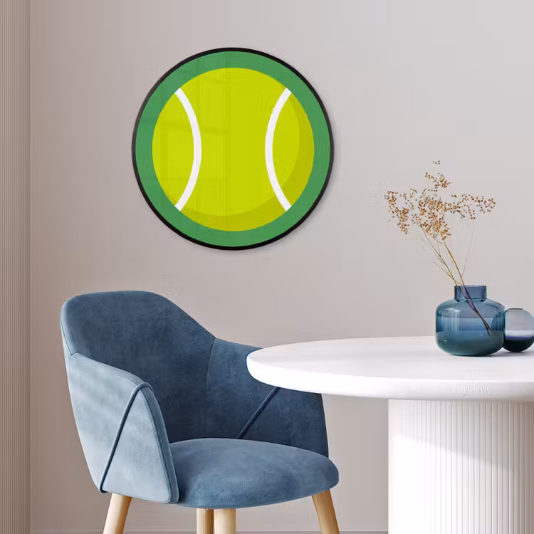 Photo Frame Round - Ball - Yellow - Sports - Green - Illustration — 3