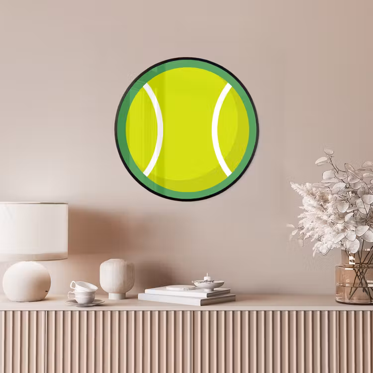 Photo Frame Round - Ball - Yellow - Sports - Green - Illustration — 4