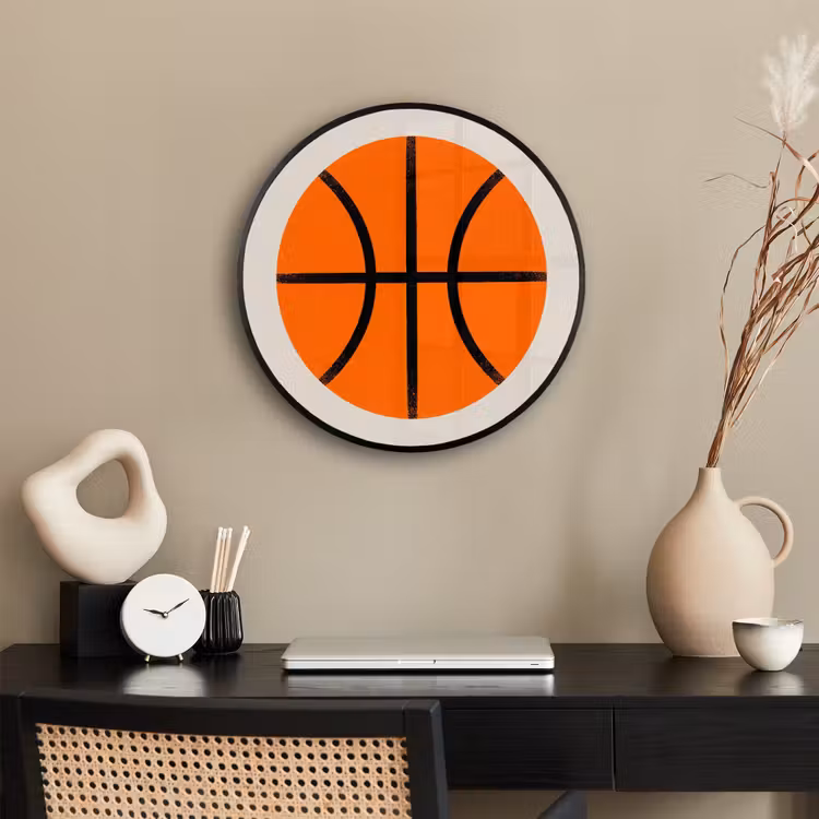 Photo Frame Round - Basketball - Ball - Sports - Illustration - Orange — 2