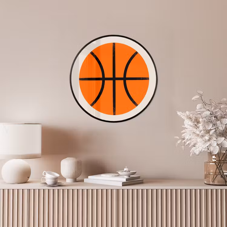 Photo Frame Round - Basketball - Ball - Sports - Illustration - Orange — 4