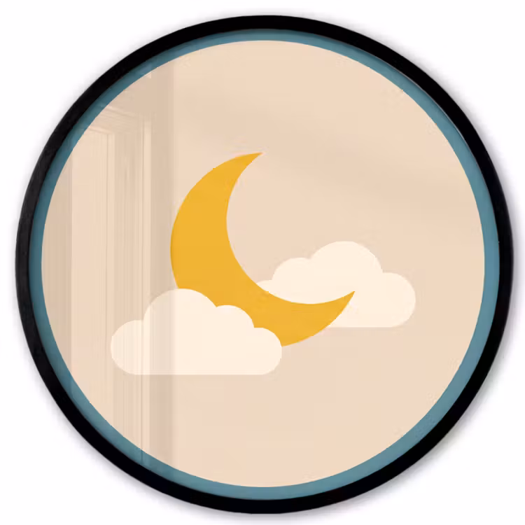 Photo Frame Round - Moon - Clouds - Nature - Abstract - Yellow — 1