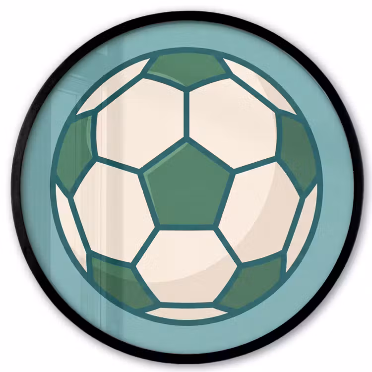 Photo Frame Round - Soccer - Geometric - Sports - Illustration - Blue-green — 1