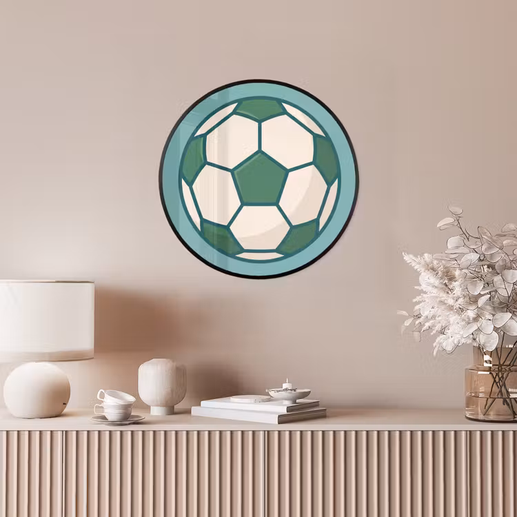 Photo Frame Round - Soccer - Geometric - Sports - Illustration - Blue-green — 4